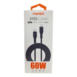 Faster Fc-08 Anti Bending Pd Cable Usb-c To Usb-c (120cm) 60w 1pc, 1 Unit