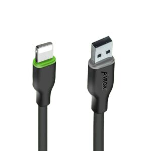 Apple Airox Iphone Data Cable Fast Charging Led Light Indicator Black 1m Cb132 1 Piece, 1 Unit