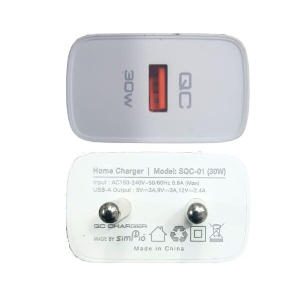 Simplo Usba Fast Charging Adapter Qualcomm 3.0a Quick Charge 30w Sqc01 1 Piece, 1 Unit