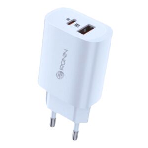 Ronin R-628 Charger 20w Dual Port Usb A Usb C Support Pd Qc Afc & Vooc With Type C To Type C Cable 1pc, 1 Unit