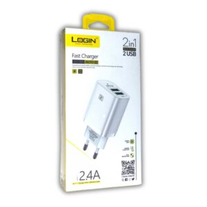 Mi Login Charger Dual Usb 2.4 Ampere With Usb To Micro Cable 1 Piece, 1 Unit