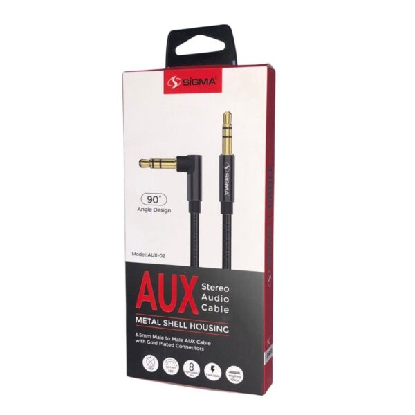 Sigma Aux 3.5mm L-shaped 1 Meter Aux-02, 1 Unit