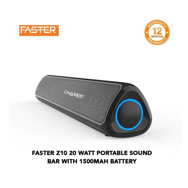 Faster Z10 20 Watt Portable Sound Bar With 1500mah Battery, 1 Unit