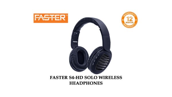 Faster S4 Hd Solo Wireless Stereo Headphones 250mah Batt, 1 Unit