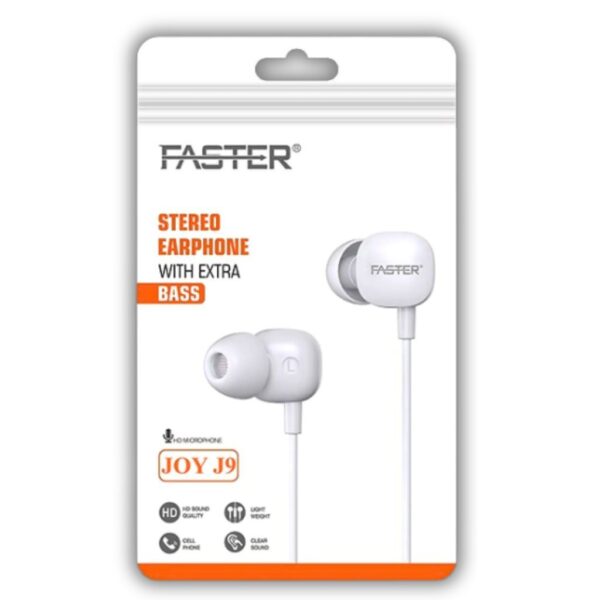 Faster Stereo Earphone With Extra Bass Joy J9 3.5mm 1 Piece, 1 Unit