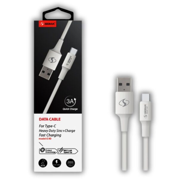 Sigma Data Cable For Type-c Usb 3.0ampere 1meter C40, 1 Unit