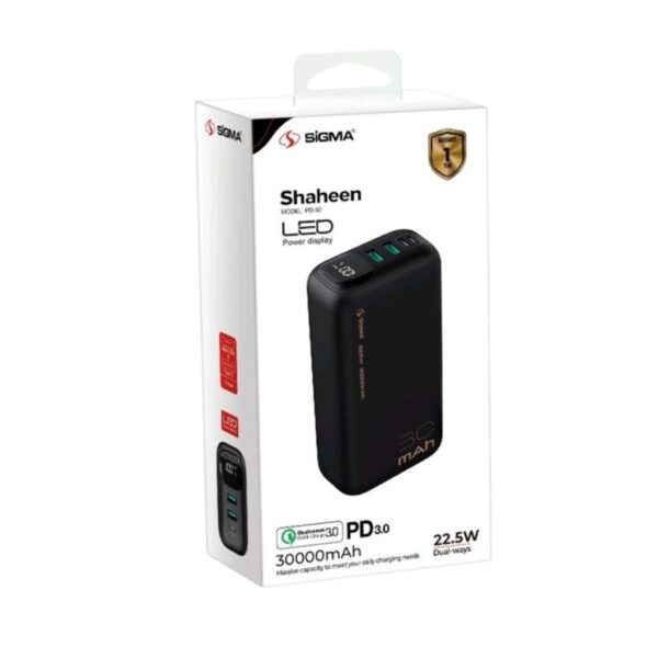 Sigma Power Bank 30000 Mah 3.0a 22.5w Pd Support Pd-30, 1 Unit