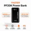Faster PF20k Power Bank 20000mAh