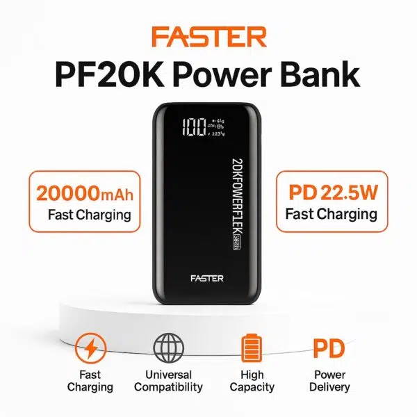 Faster PF20k Power Bank 20000mAh