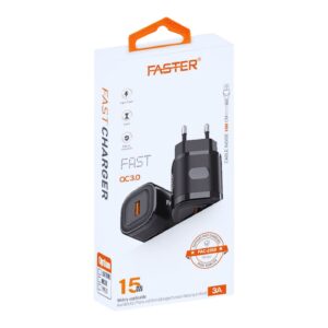 Faster Fac-2310 Fast Charger 3.0 Usb 15w With Lightning Cable 1pc, 1 Unit