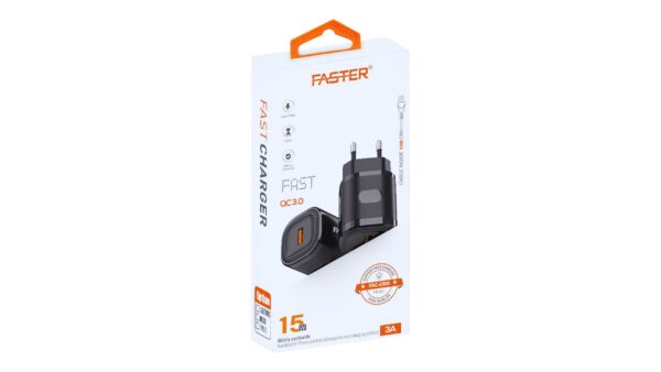 Faster Fac-2310 Fast Charger 3.0 Usb 15w With Lightning Cable 1pc, 1 Unit