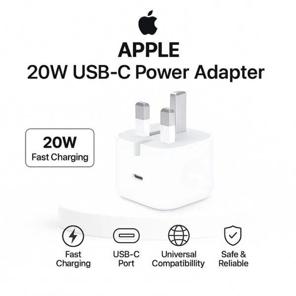 Apple 20W USB-C Power Adapter UK 3-Pin Plug